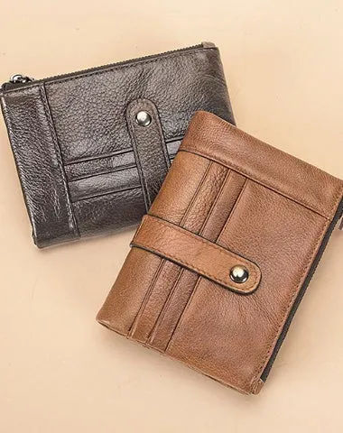 Brown Leather Billfold Wallet on sale for Men Bifold Wallet on sale Brown Leather Small Wallet on sale For Men