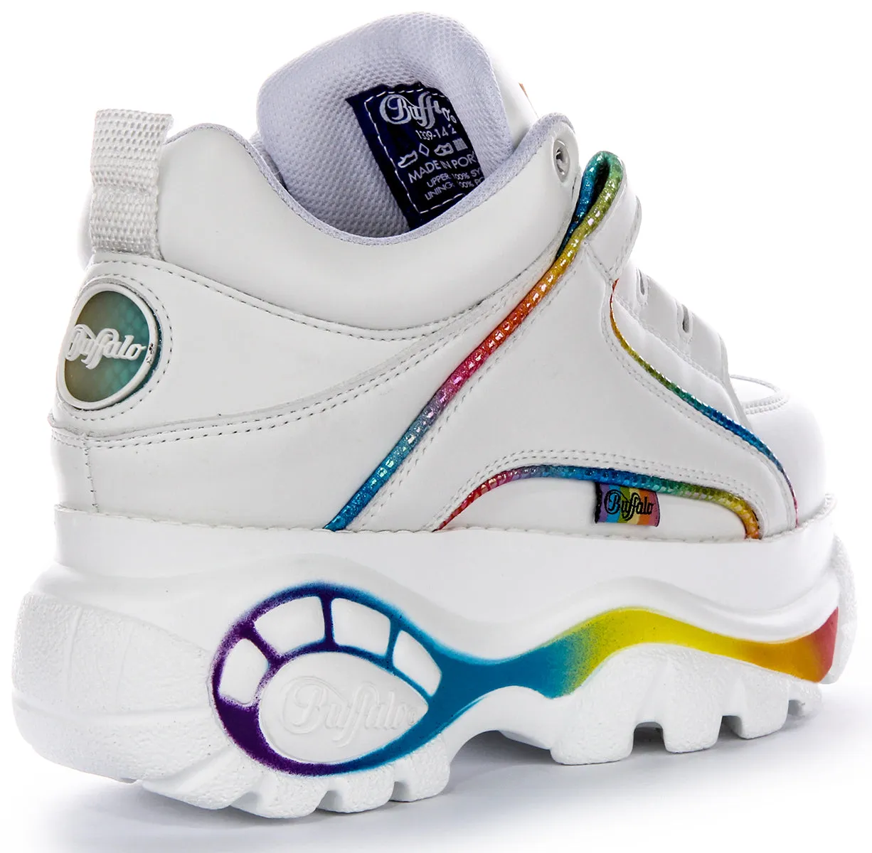 Buffalo 1339-14 2.0 En Arc-en-Ciel Blanc Pour Femmes Chaussures Buffalo