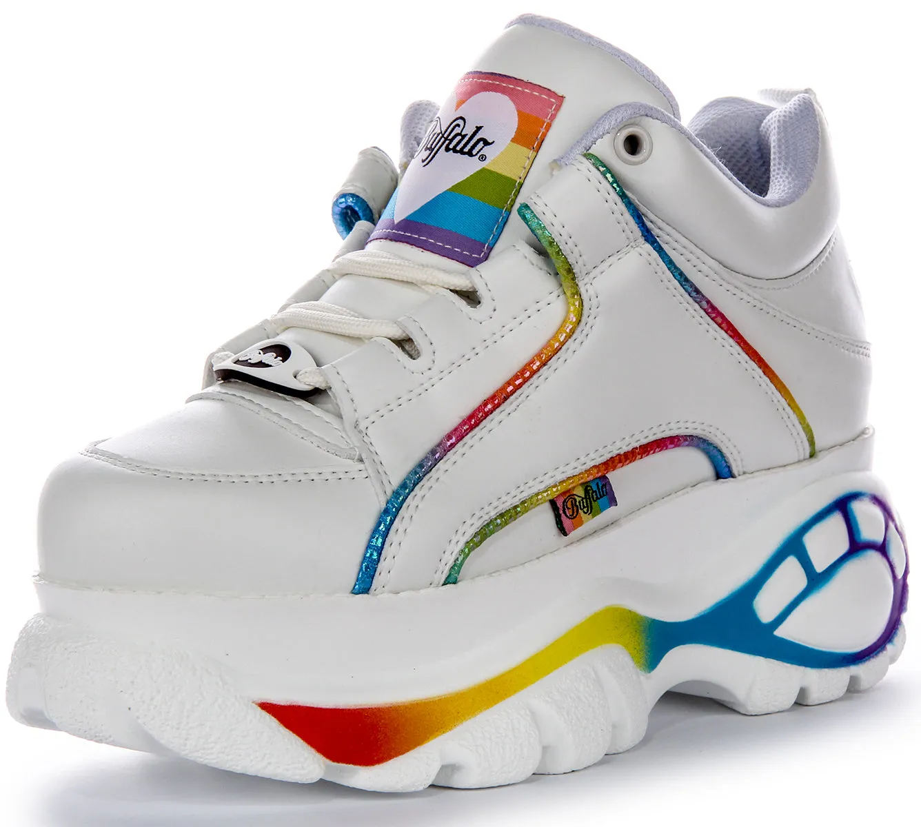 Buffalo 1339-14 2.0 En Arc-en-Ciel Blanc Pour Femmes Chaussures Buffalo