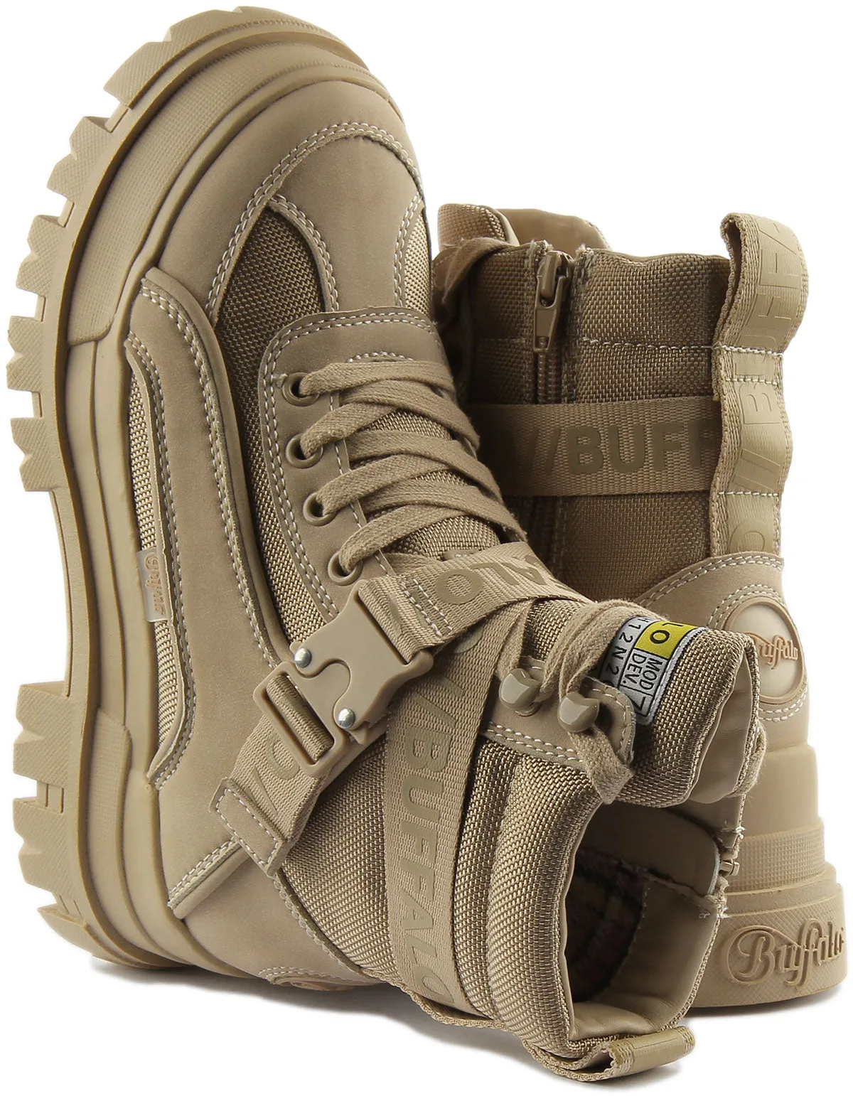 Bottes Buffalo Aspha Com1 en couleur beige