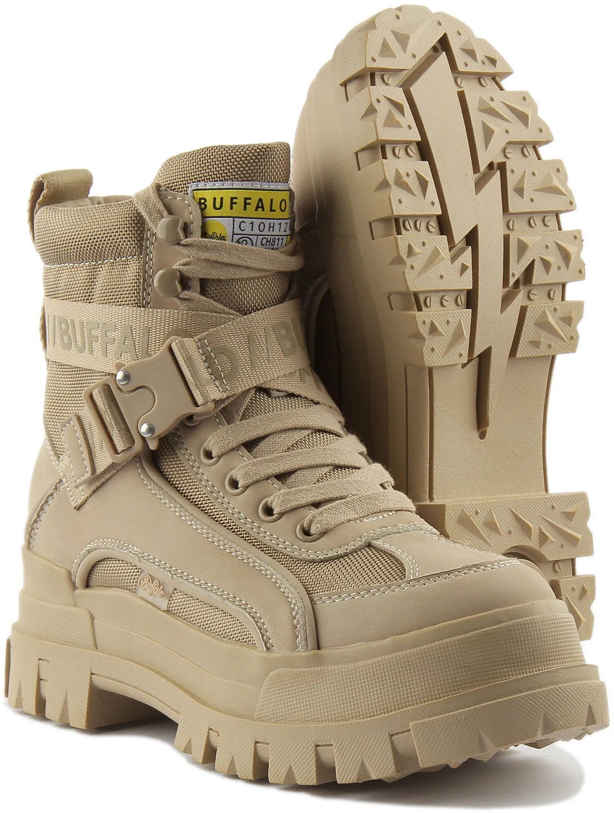 Bottes Buffalo Aspha Com1 en couleur beige