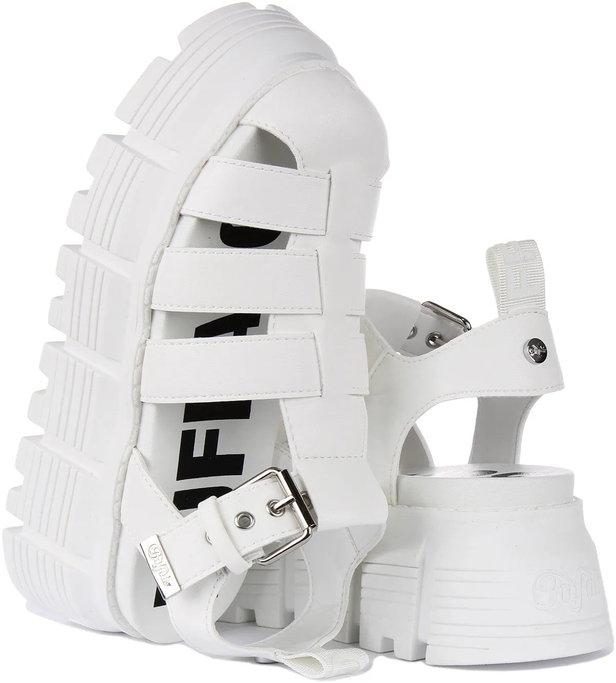Buffalo Ava Fisher En Blanc Pour Femmes Chaussures Buffalo