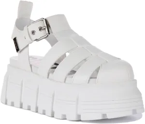 Buffalo Ava Fisher En Blanc Pour Femmes Chaussures Buffalo