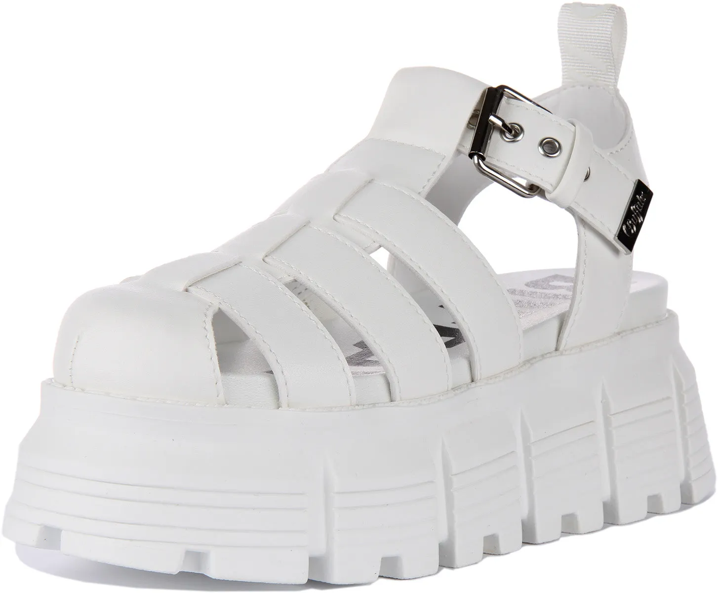 Buffalo Ava Fisher En Blanc Pour Femmes Chaussures Buffalo