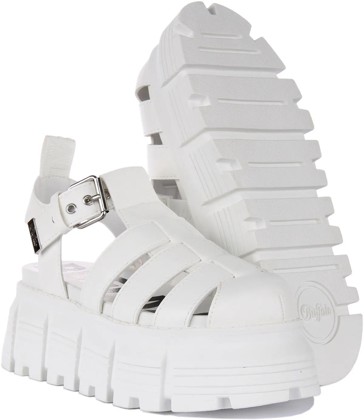 Buffalo Ava Fisher En Blanc Pour Femmes Chaussures Buffalo