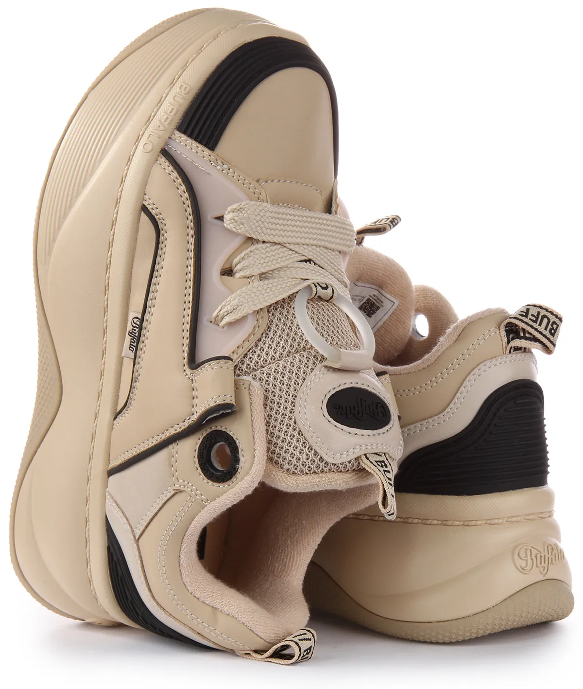 Chaussures Buffalo Orcus Sk8 en crème pour femmes