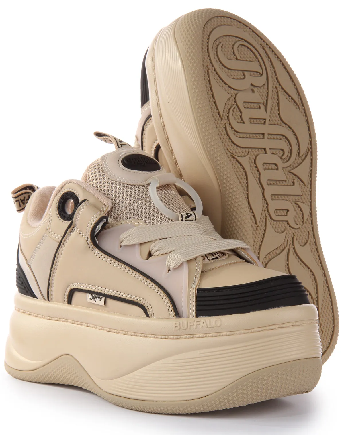 Chaussures Buffalo Orcus Sk8 en crème pour femmes