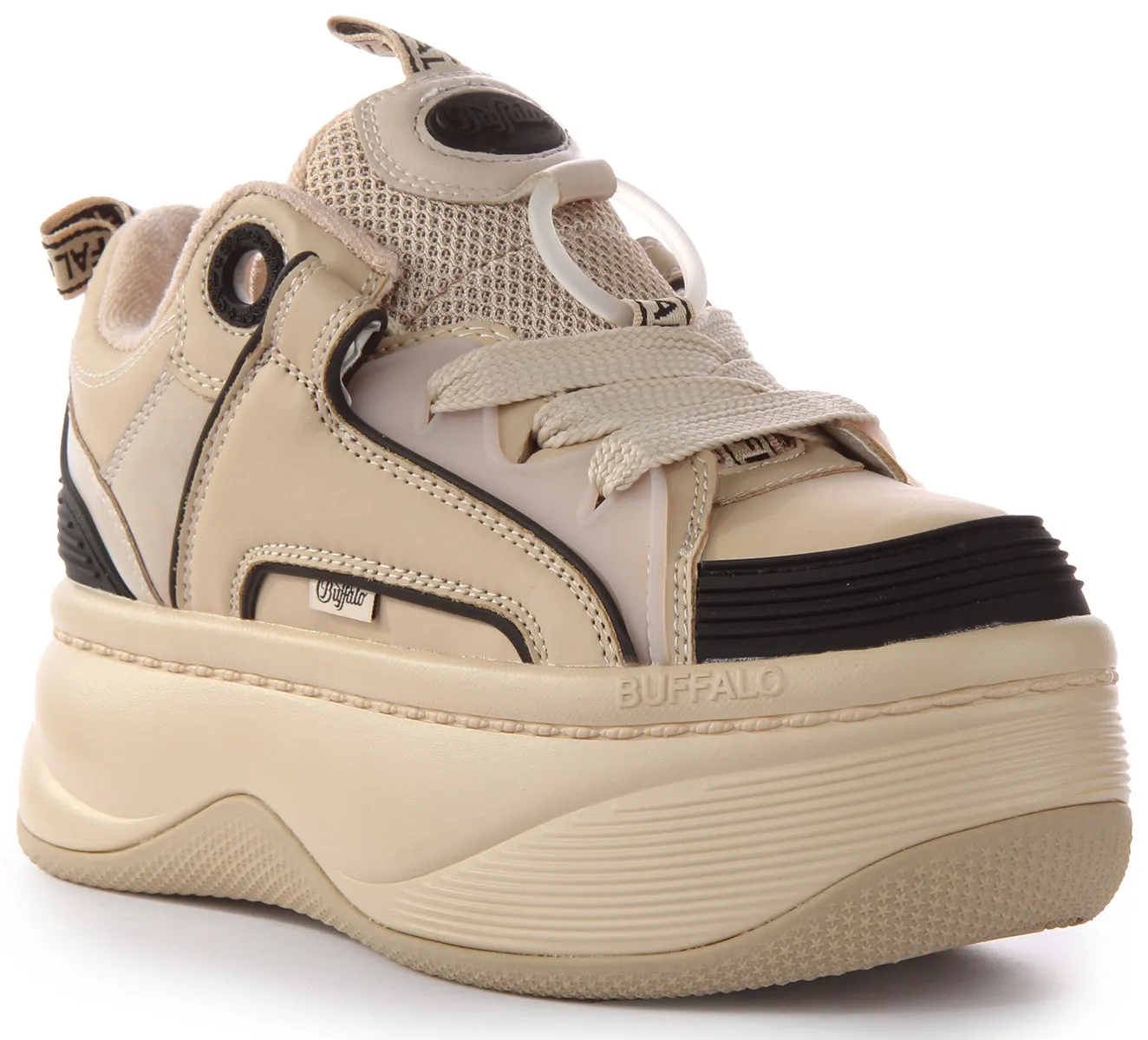 Chaussures Buffalo Orcus Sk8 en crème pour femmes