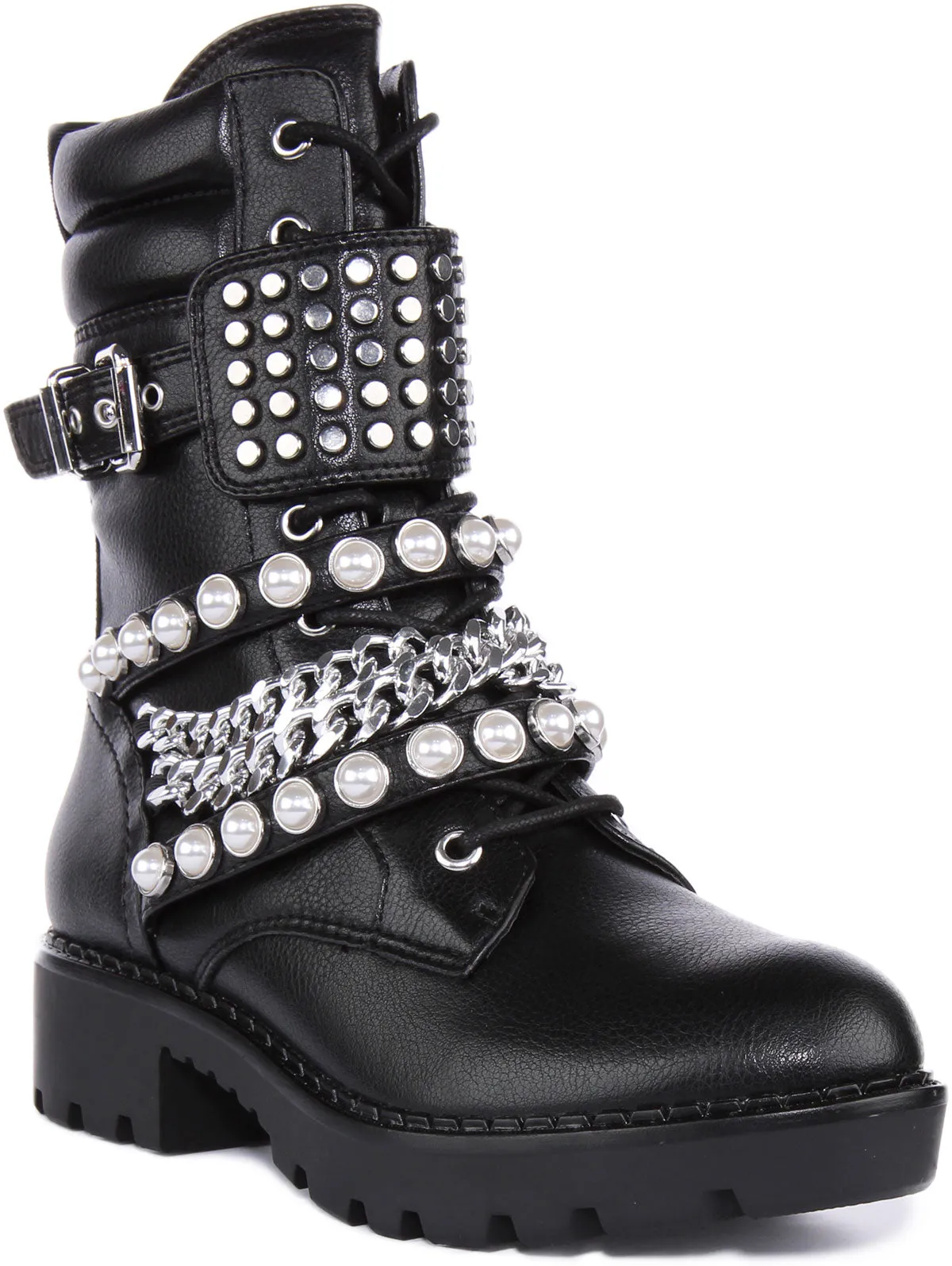 Bottes de combat Buffalo Wave Stud en noir