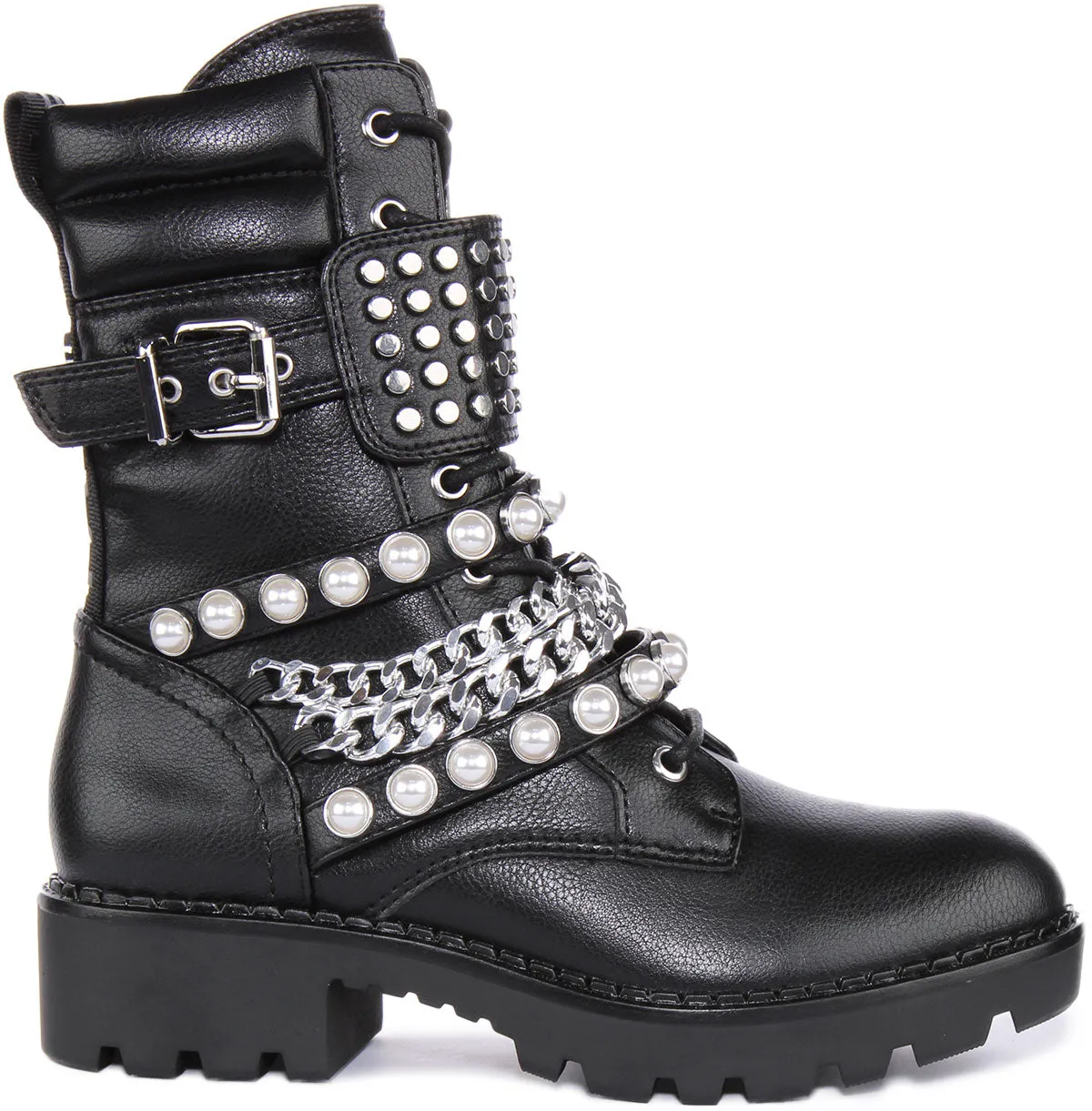 Bottes de combat Buffalo Wave Stud en noir