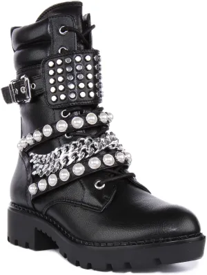 Bottes de combat Buffalo Wave Stud en noir