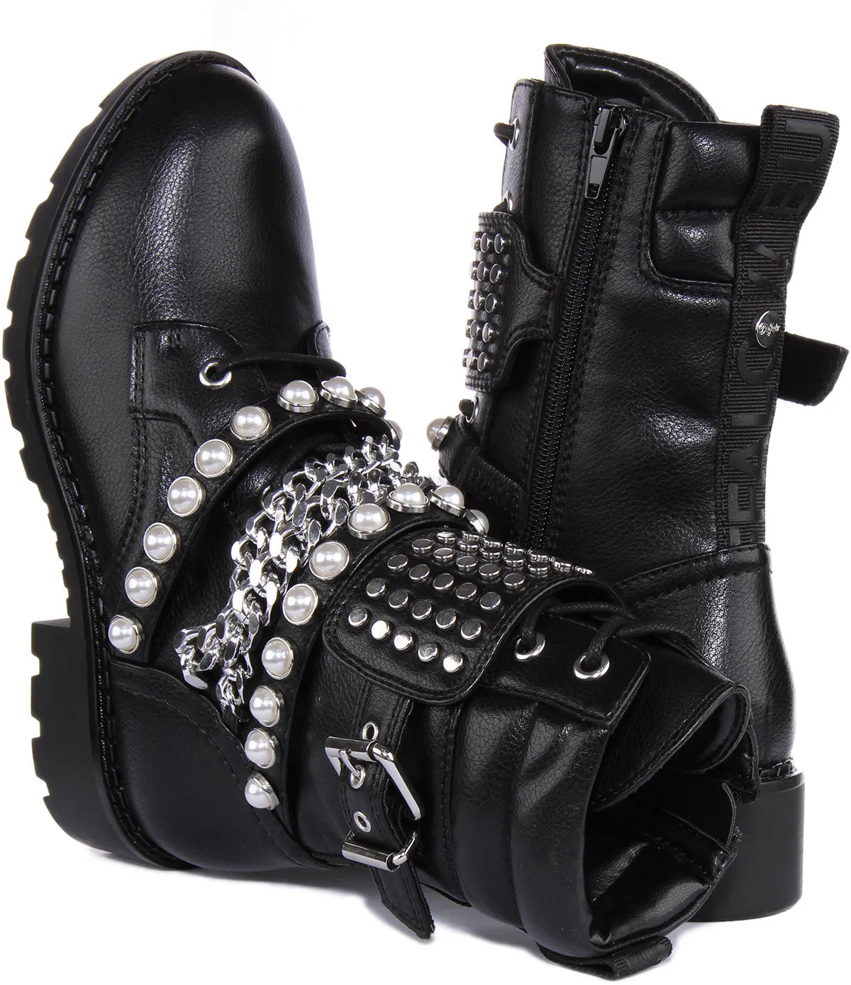 Bottes de combat Buffalo Wave Stud en noir
