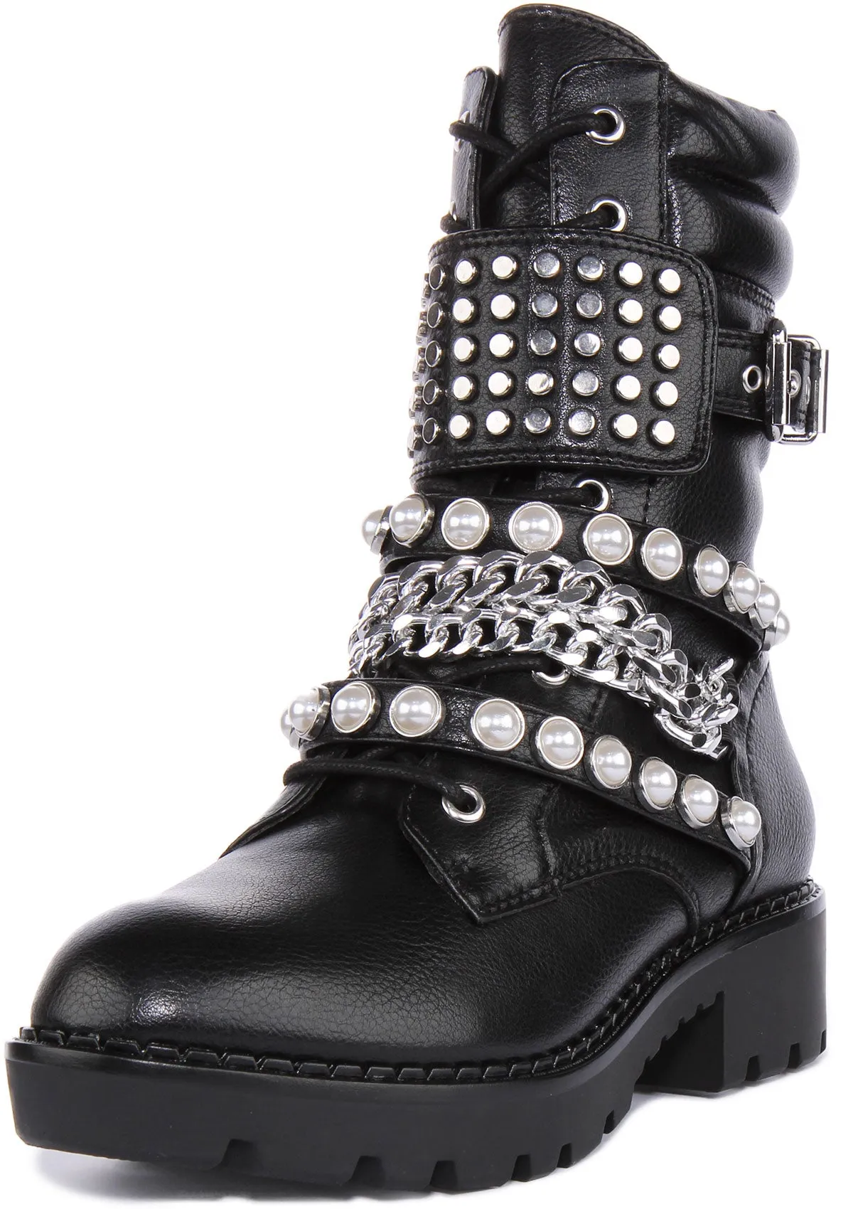 Bottes de combat Buffalo Wave Stud en noir