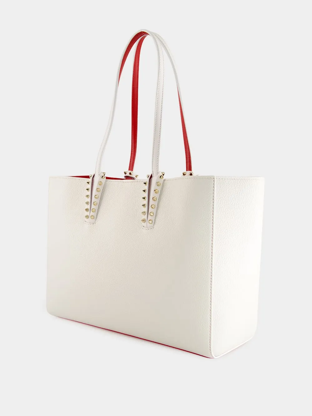Cabata Small White Calf Leather Tote Bag