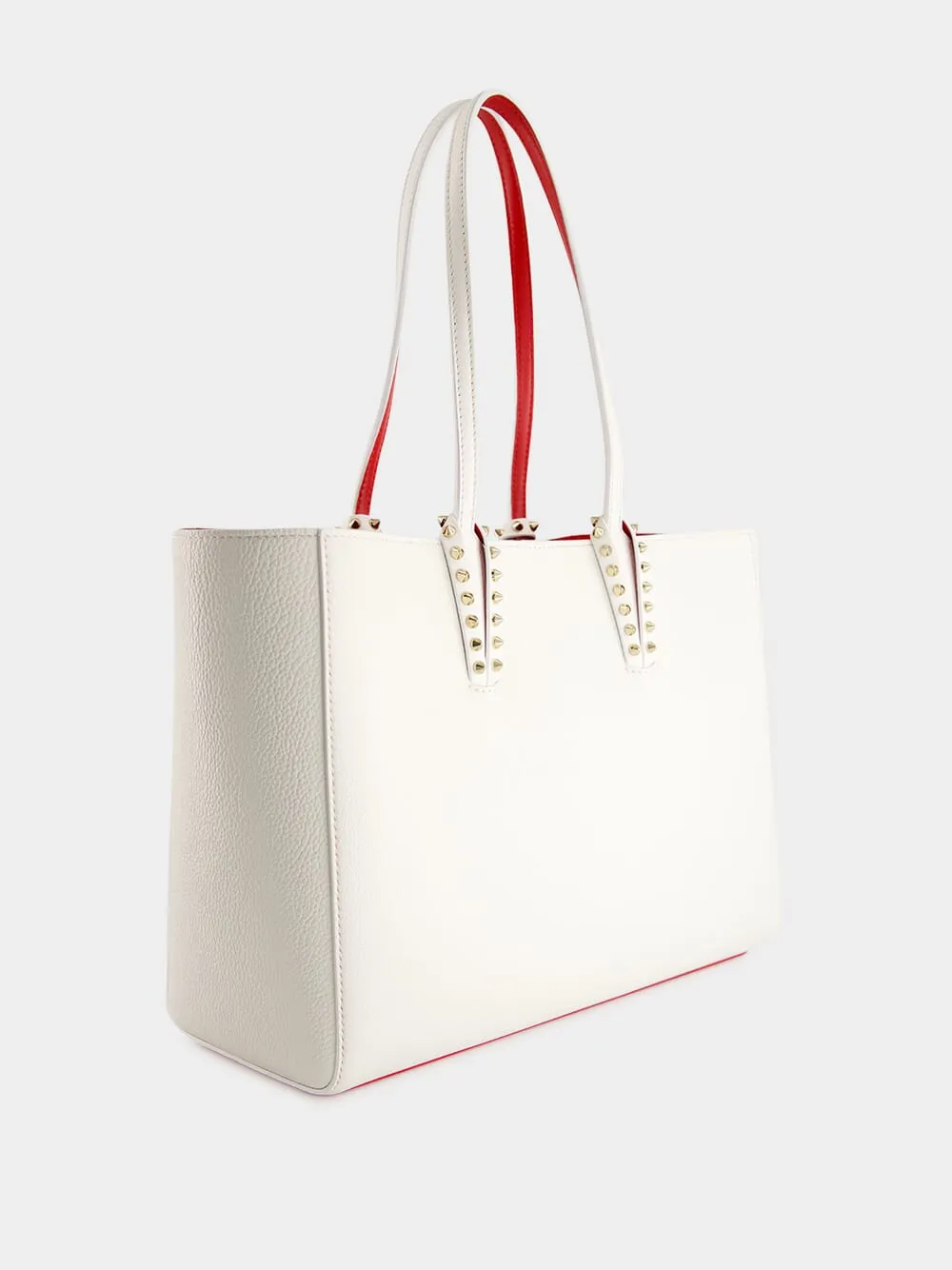 Cabata Small White Calf Leather Tote Bag