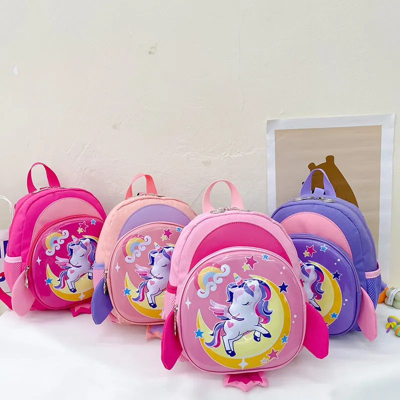Cartoon Pegasus Kindergarten Anti-lost Schoolbag Backpack 