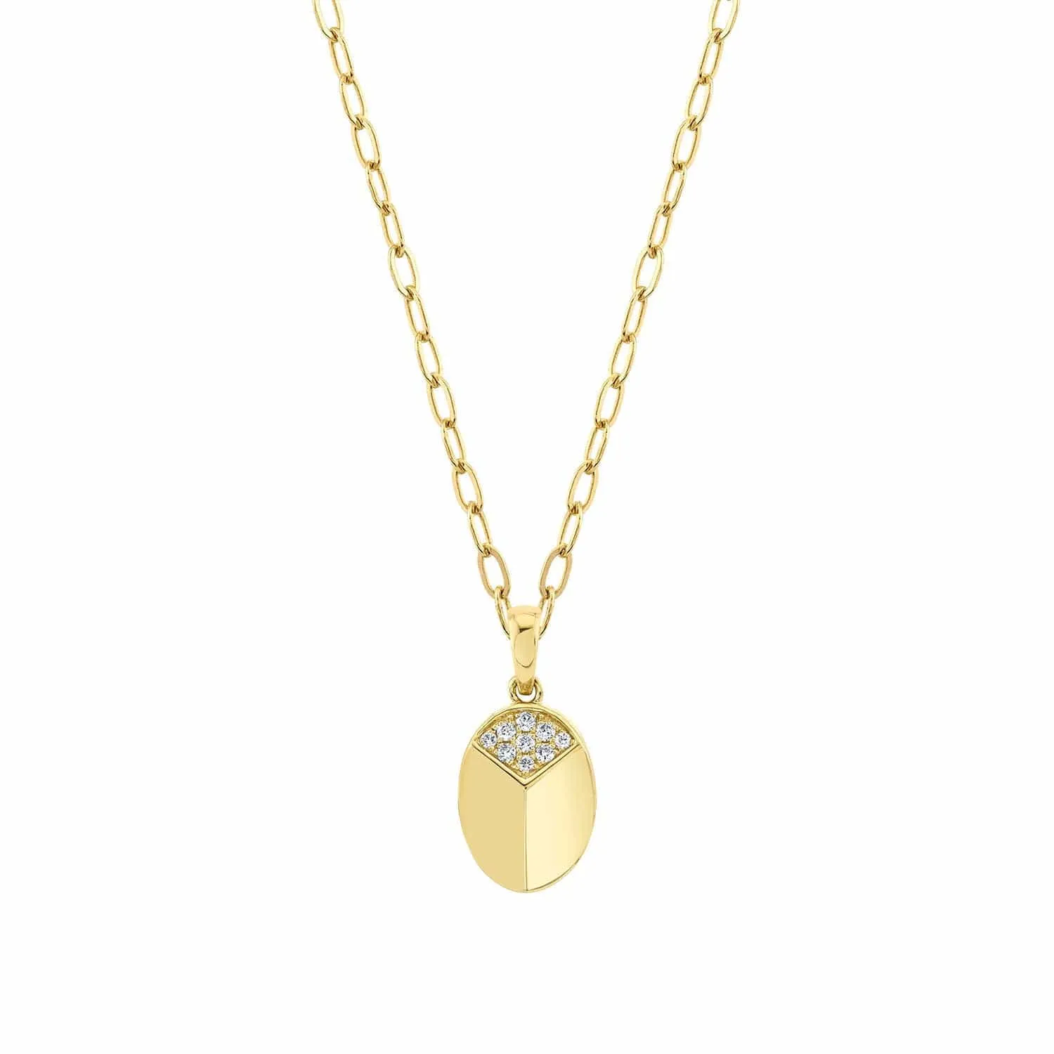 Carve Pendant with Pavé P453YG 