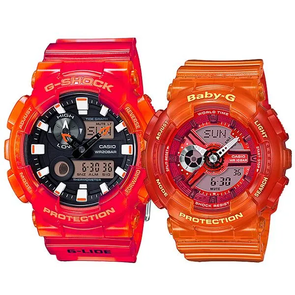 Casio Baby-G & G-Shock Couple Watches BA110JM-4A / GAX100MSA-4A 