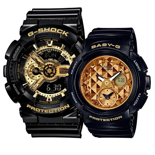 Casio Baby-G & G-Shock Couple Watches BGA195M-1A / GA110GB-1A 