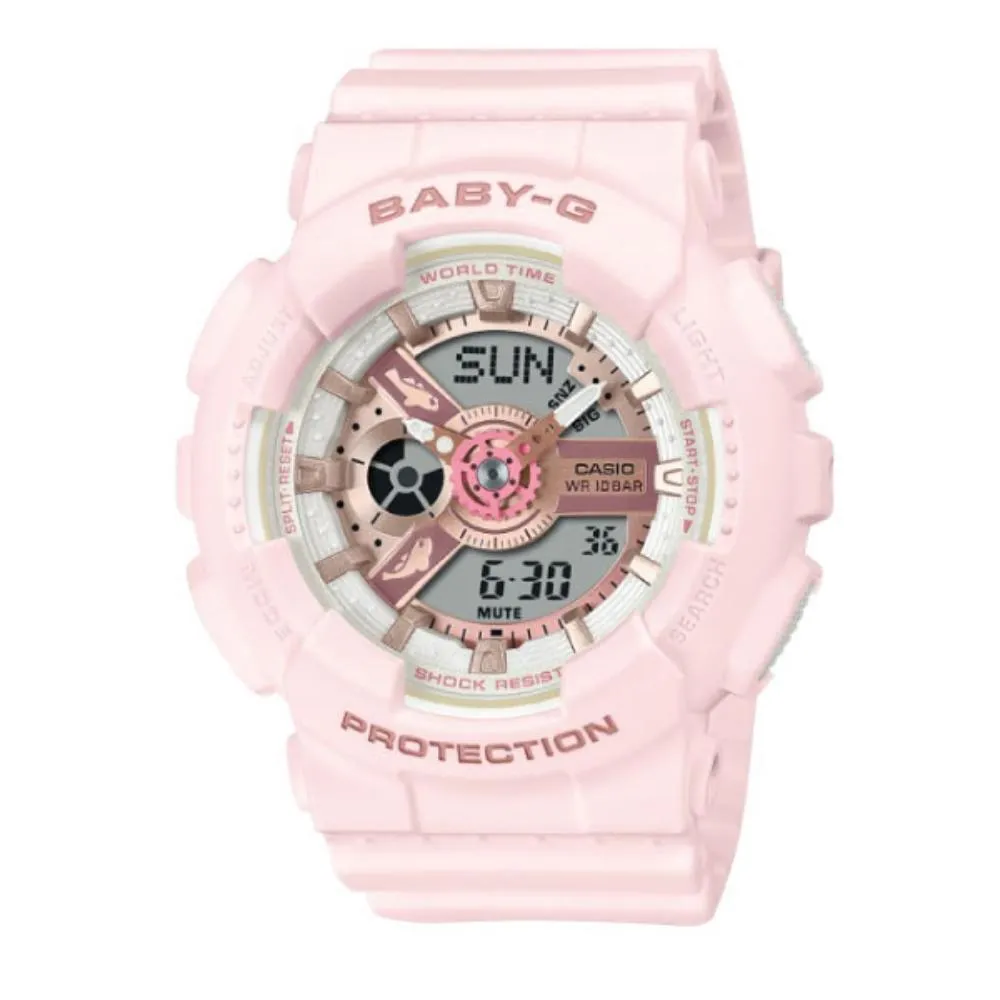 Casio Baby-G Aqua Planet Collaboration Digital Analog Pink Resin Strap Women's Watch BA-110AQ-4ADR-P 