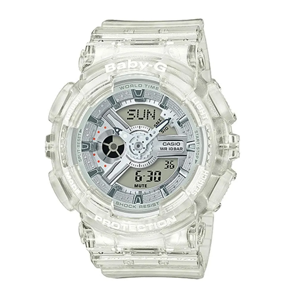 CASIO BABY-G BA-110CR-7ADR-P DIGITAL QUARTZ WHITE RESIN WOMEN'S WATCH 