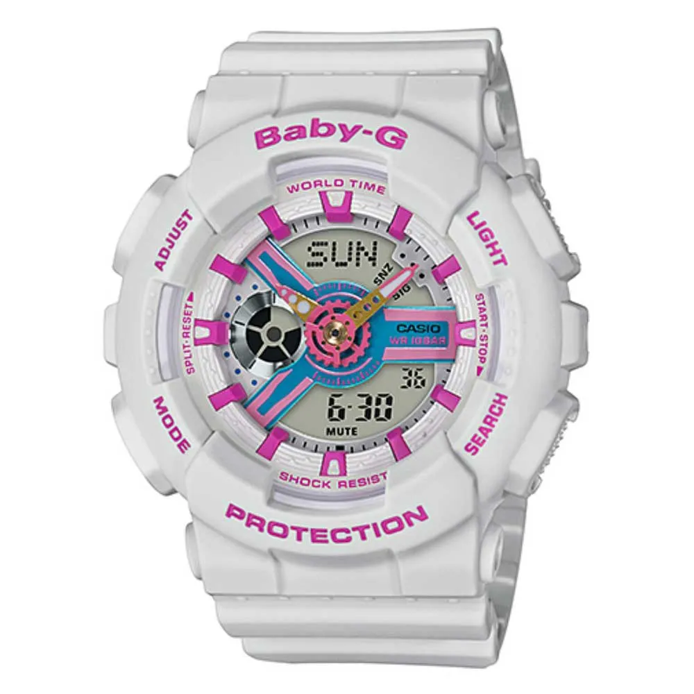 CASIO BABY-G BA-110NR-8ADR DIGITAL QUARTZ WHITE RESIN WOMEN'S WATCH 