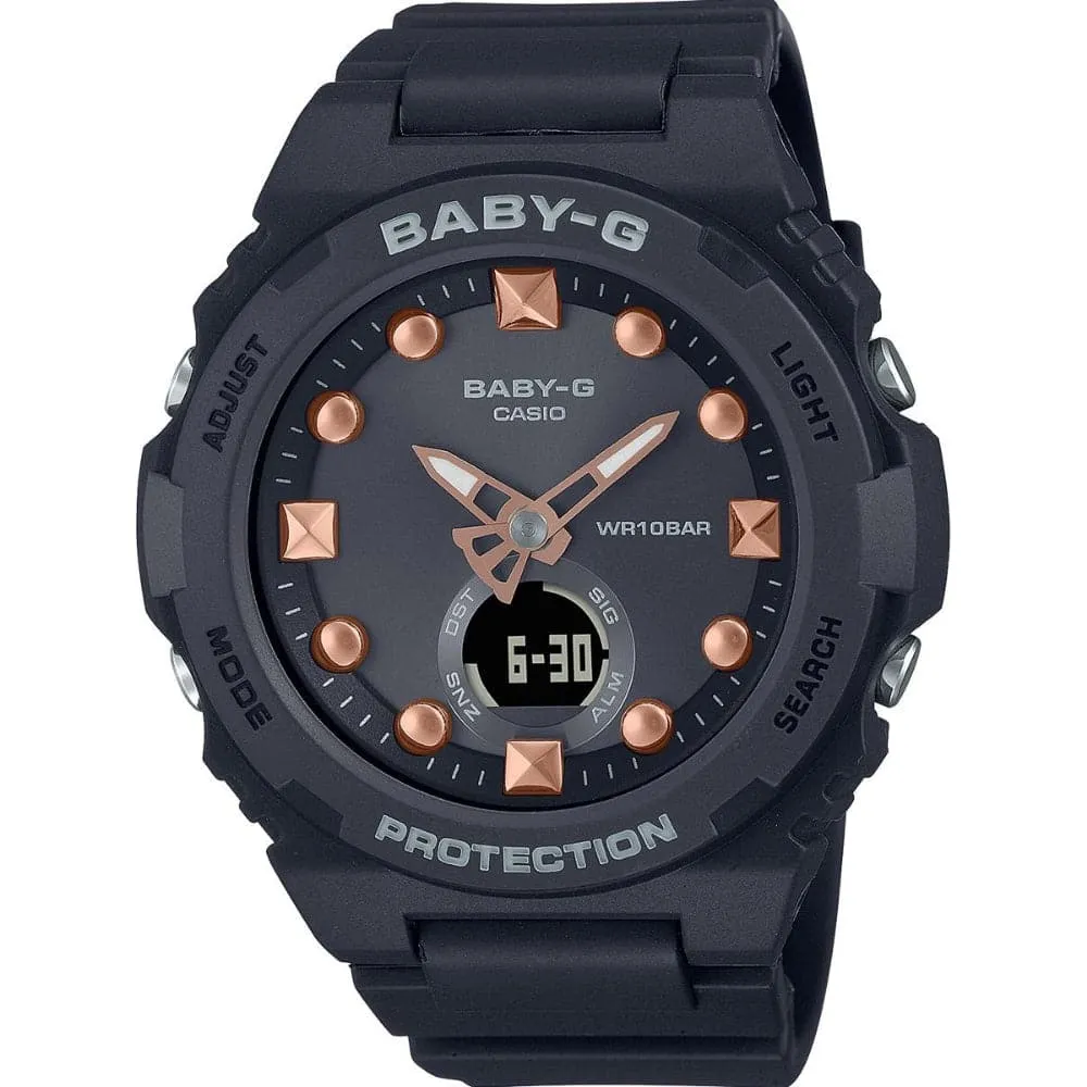 Casio Baby-G BGA-320 Series Black Resin Strap Women Watch BGA-320-1ADR 