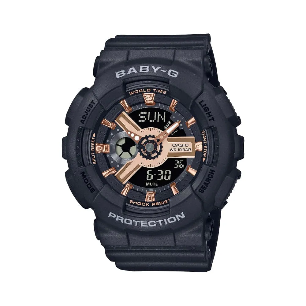 Casio Baby-G Black Resin Strap Women Watch BA-110XRG-1ADR-P 