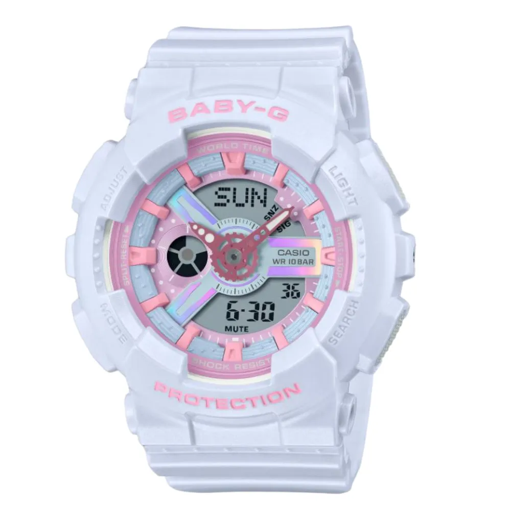 Casio Baby-G Digital-Analogue Resin Strap Women Watch BA-110FH-2ADR-P 