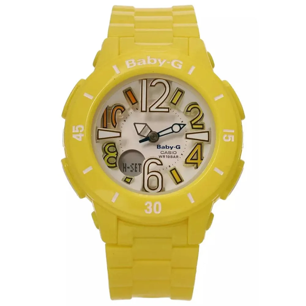 Casio Baby-G Digital-Analogue Yellow Resin Strap Women Watch BGA-170-9BDR-P 