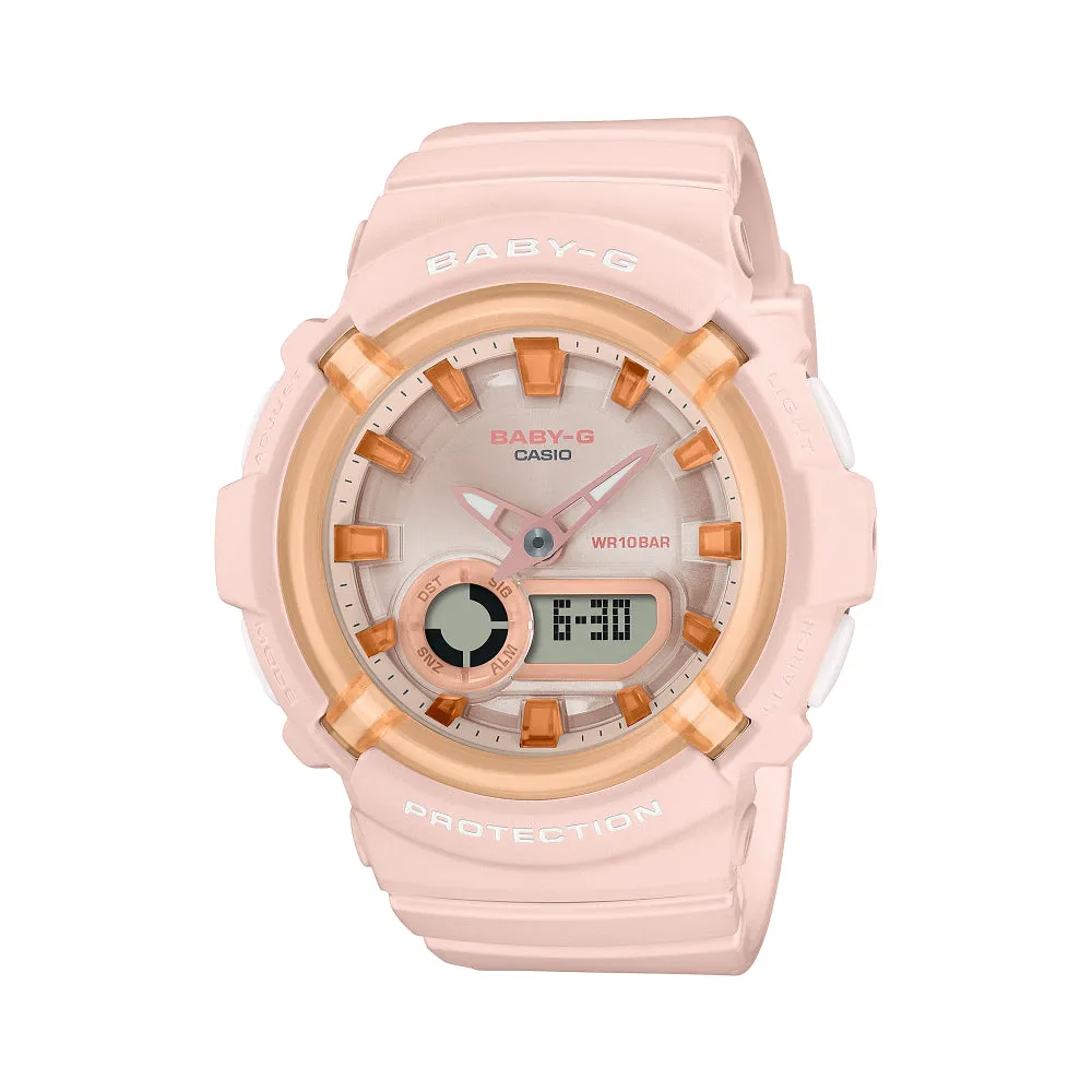 Casio Baby-G Pink Dial And Rubber Strap Women Watch BGA-280SW-4ADR 