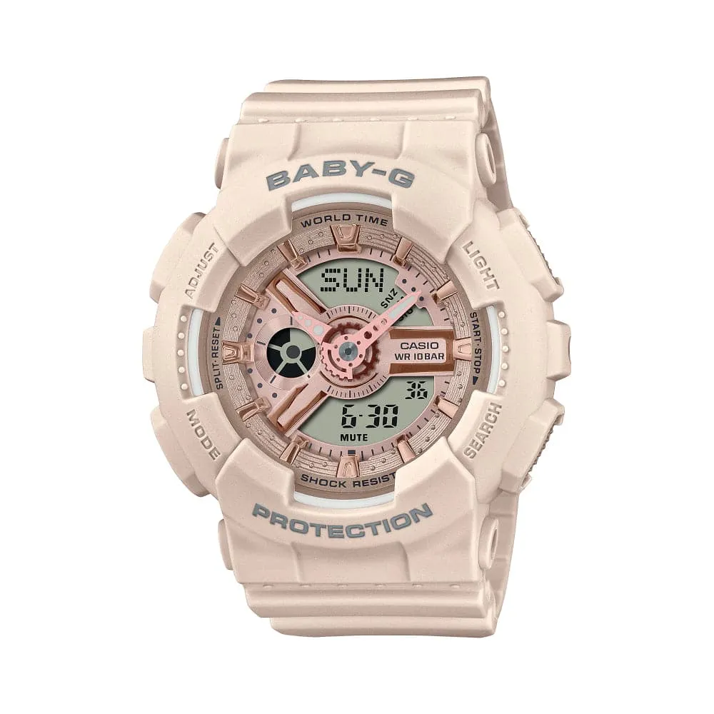 Casio Baby-G Quartz Digital-Analogue Blush Pink Resin Strap Women Watch BA-110XCP-4ADR 