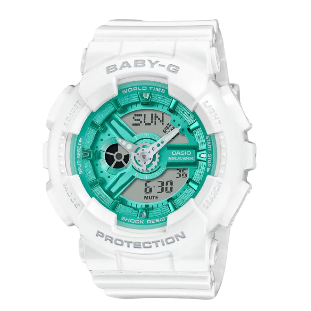 Casio Baby-G White Resin Strap Unisex Watch BA-110XWS-7ADR-P 