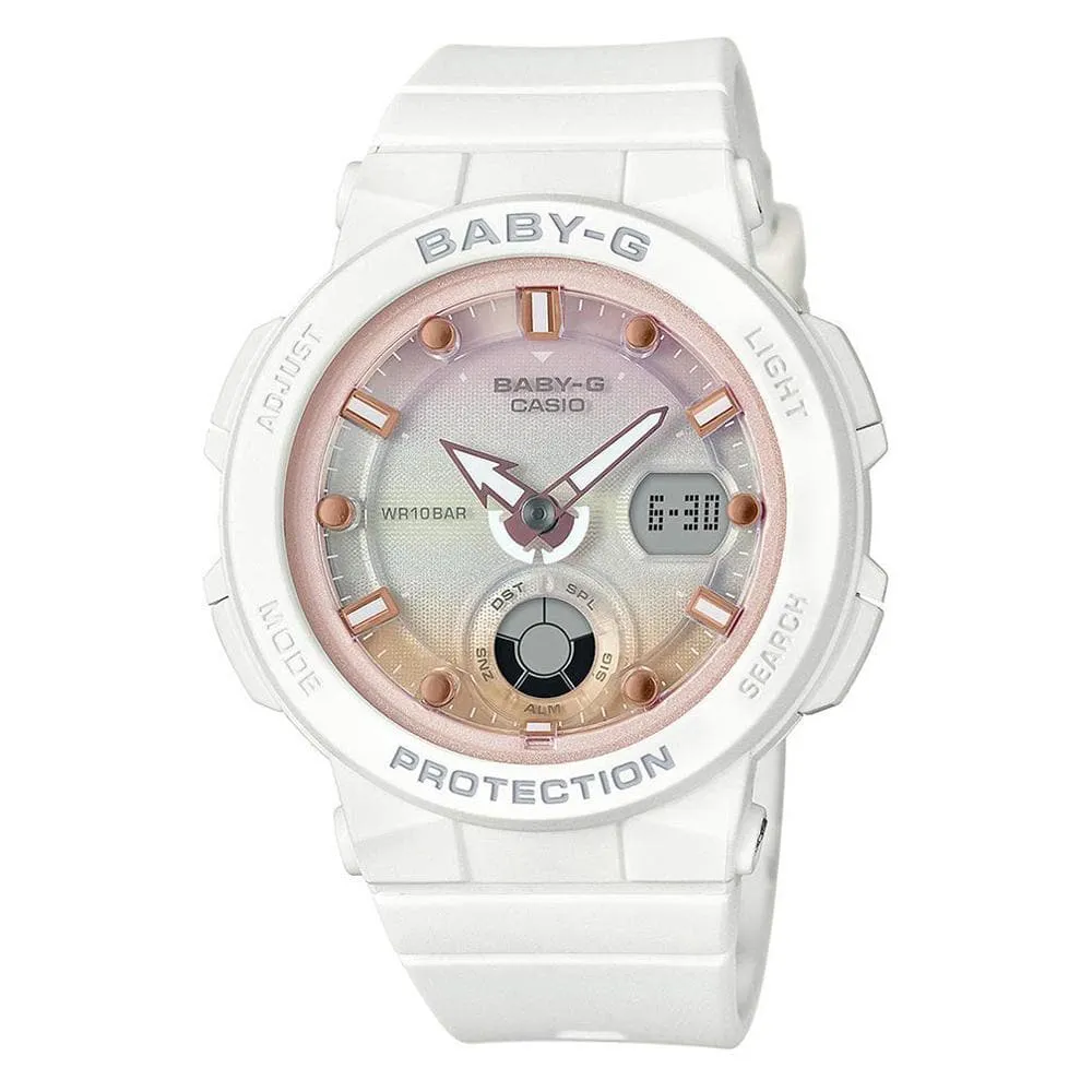 Casio Baby-G White Resin Strap Women Watch BGA-250-7A2DR-P 