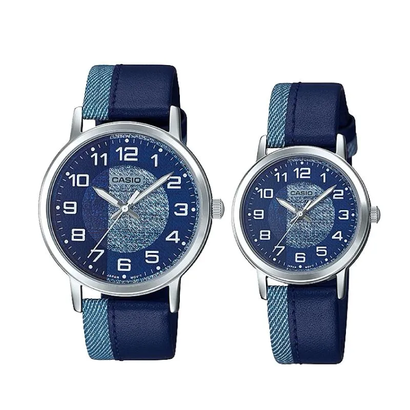 Casio Couple Leather Watch LTPE159L-2B1 MTPE159L-2B1 