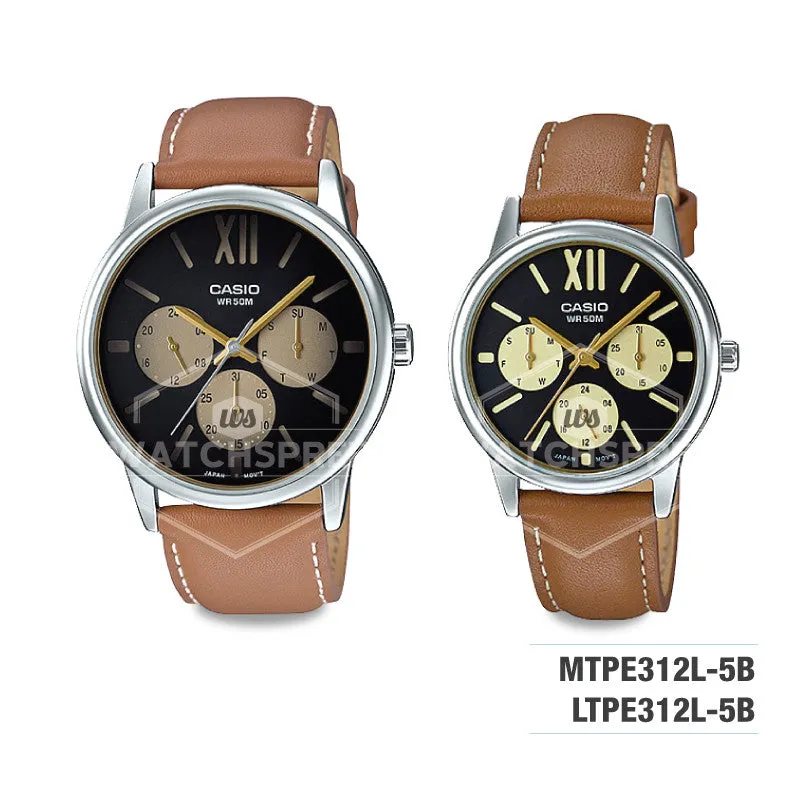 Casio Couple Leather Watch LTPE312L-5B MTPE312L-5B 