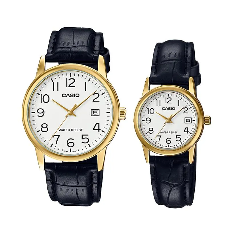 Casio Couple Leather Watch LTPV002GL-7B2 MTPV002GL-7B2 