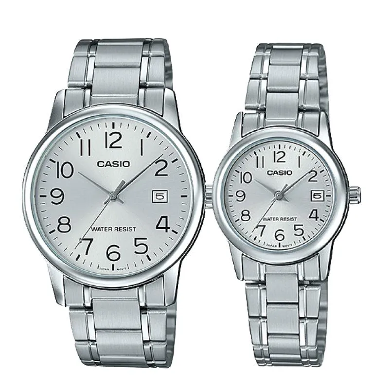 Casio Couple Stainless Steel Watch LTPV002D-7B MTPV002D-7B 