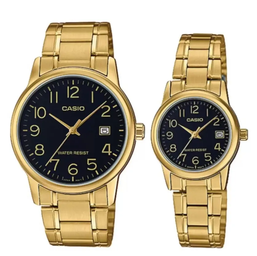Casio Couple Stainless Steel Watch LTPV002G-1B MTPV002G-1B 