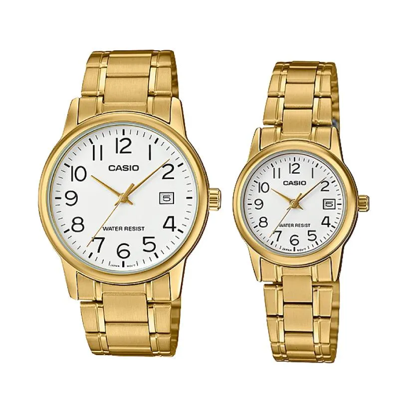 Casio Couple Stainless Steel Watch LTPV002G-7B2 MTPV002G-7B2 