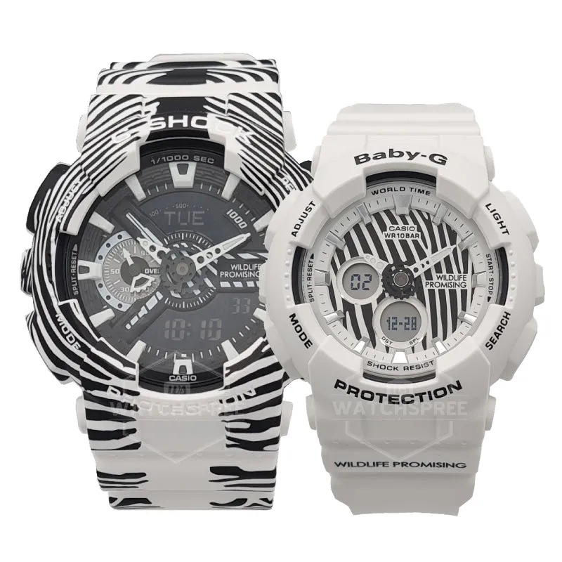 Casio G-Shock & Baby-G Wildlife Promising Collaboration Model Couple Watches BA120WLP-7A / GA110WLP-7A [Couple Watch Set] 