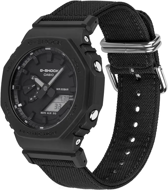 Casio GA-2100BCE-1AER Unisex's Analogue-Digital Quartz Watch with Fabric Strap