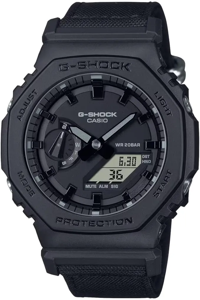 Casio GA-2100BCE-1AER Unisex's Analogue-Digital Quartz Watch with Fabric Strap