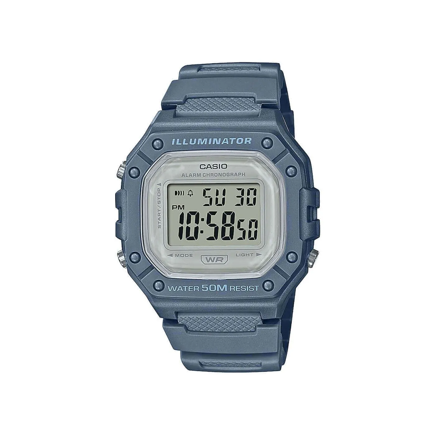 CASIO POP Quartz Resin Strap Blue Unisex Watch W-218HC-2AVEF