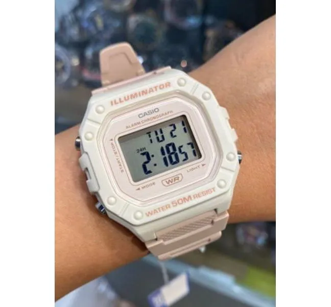 CASIO POP Quartz Resin Strap Pink Unisex Watch W-218HC-4A2VEF