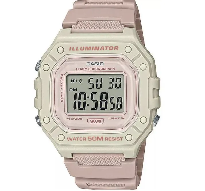 CASIO POP Quartz Resin Strap Pink Unisex Watch W-218HC-4A2VEF