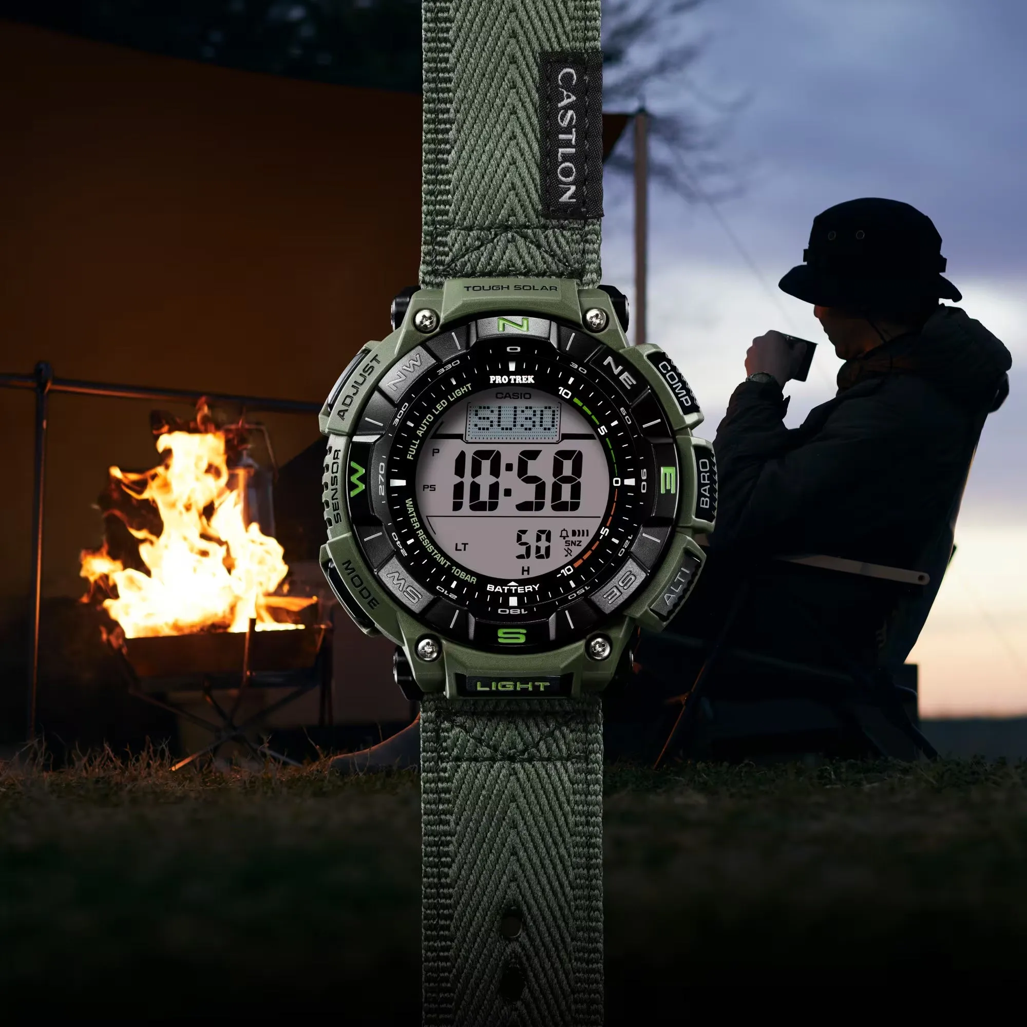 Casio Protrek CLIMBING CASTLON Triple Sensor Solar Mens Watch PRG340B-3