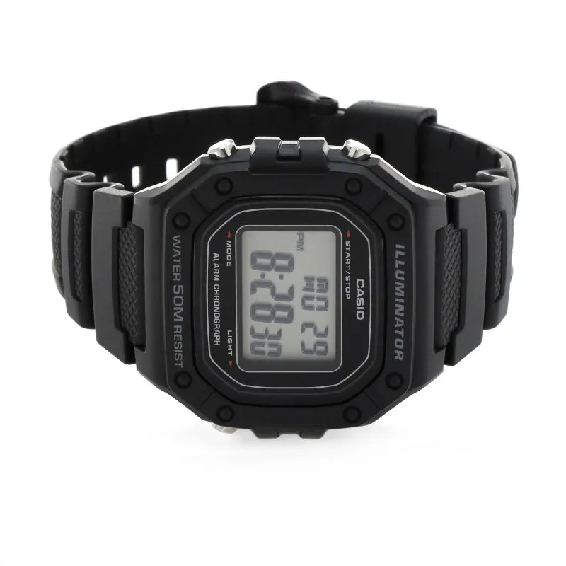 CASIO Quartz Resin Strap Black Unisex Watch W-218H-1AVEF