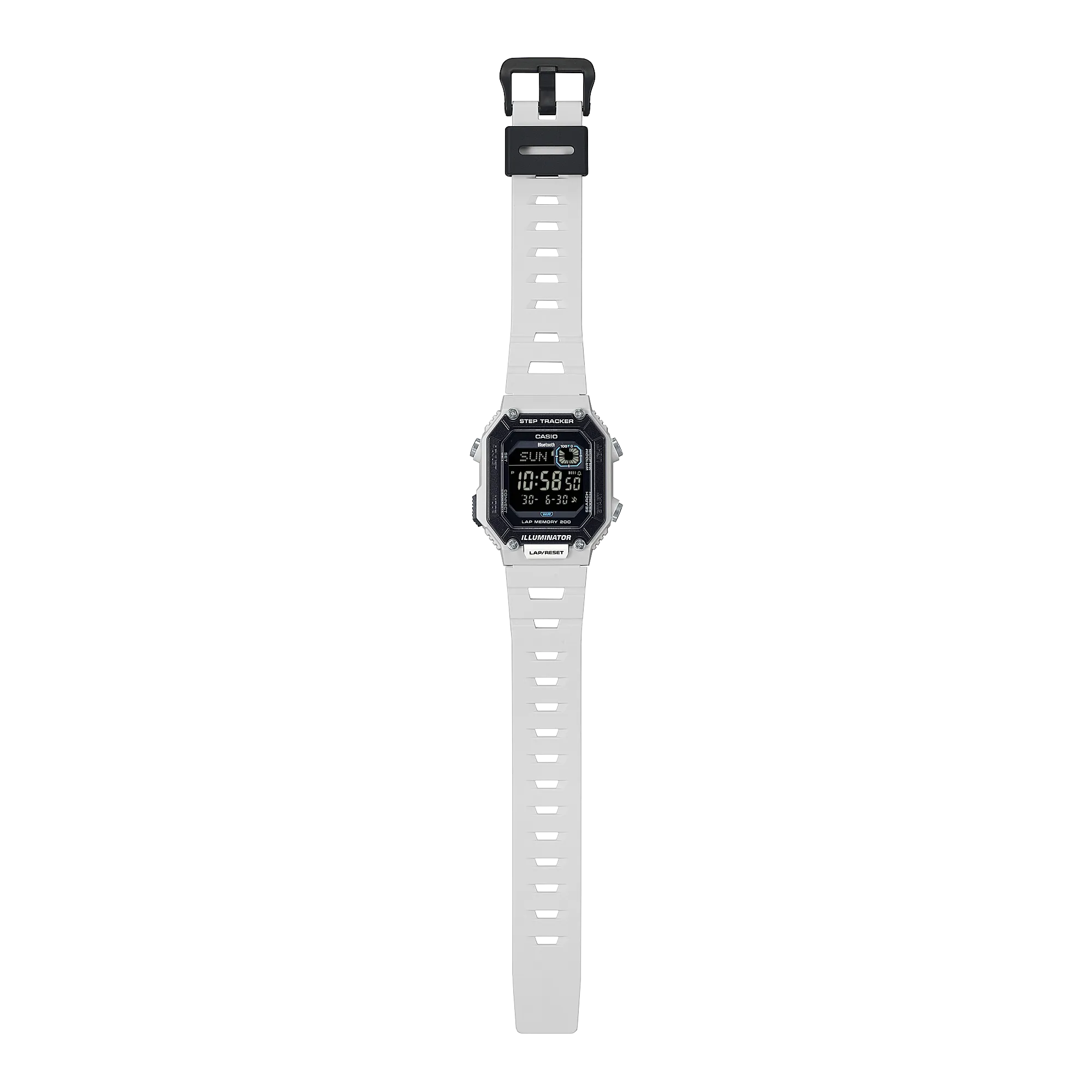 Casio Step Tracker White Resin Band Watch WSB1000-8B