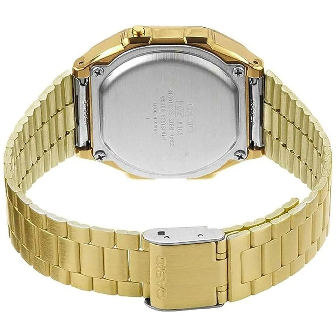 CASIO Unisex Multi-Function Gold-Tone Base Metal Bracelet Watch A-168WG-9WDF